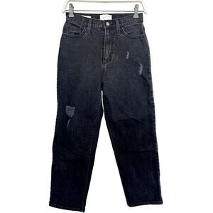 Universal Thread Goods Co. Vintage Straight Crop Distressed Black Women's Jeans